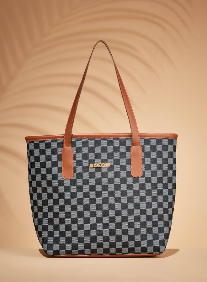 Fargo PU Women's Stylish Handbag Color Block Black - Image 4